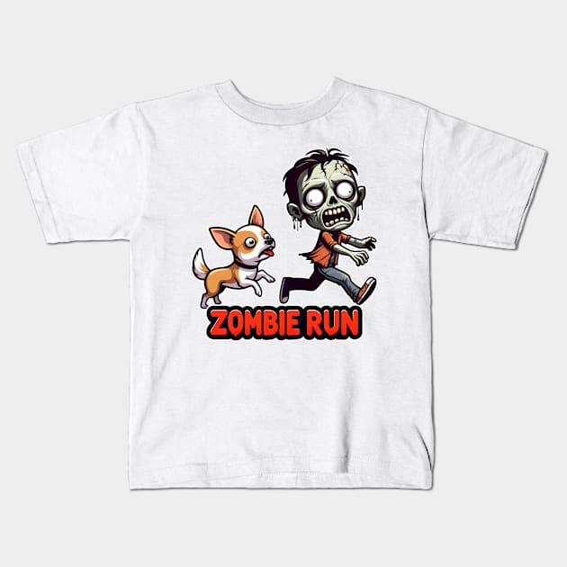 Zombie Run Kids T-Shirt by Rawlifegraphic